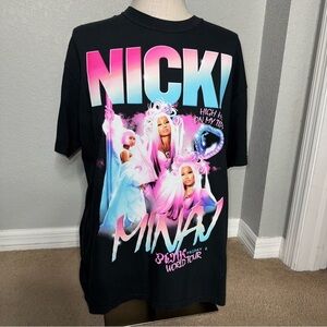 Nicki Minaj Shirt XL Black Pink Friday 2 World Tour Graphic Tee Hip Hop New